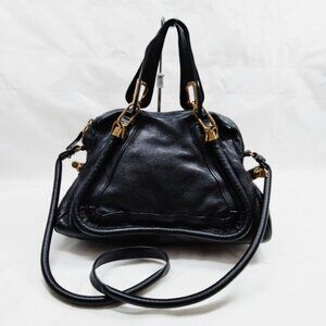 CHLOE Black Leather Medium Paraty Bag